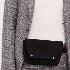 Free People Black Leather Belt Bum Sling Bag